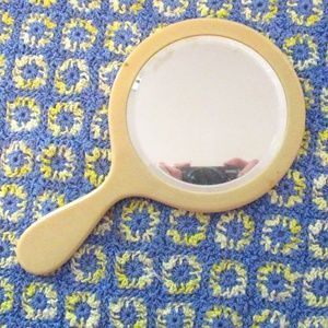 Vintage Celluloid Handheld Mirror